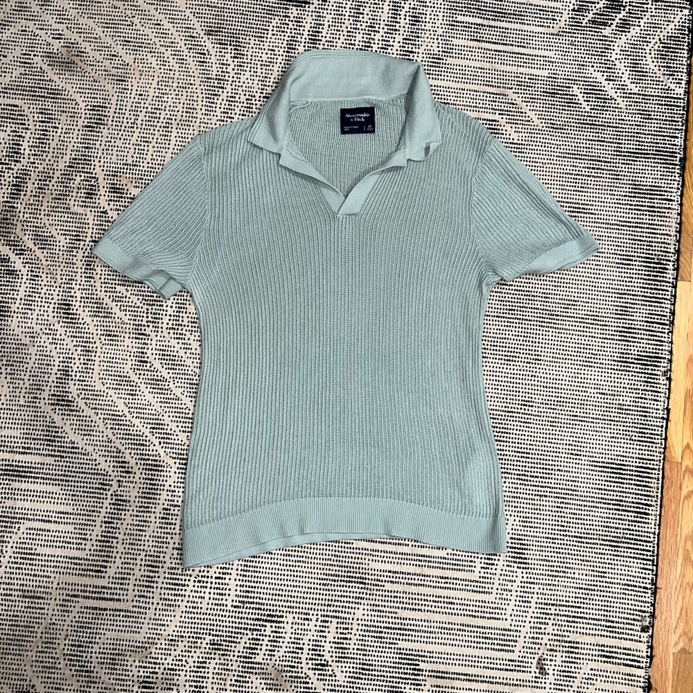 Abercrombie Men's Open Knit Green Sweater